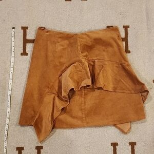 L Brown corduroy mini skirt